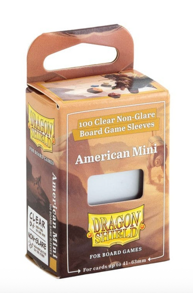 Dragon Shield mini american board game sleeves 100 count Clear