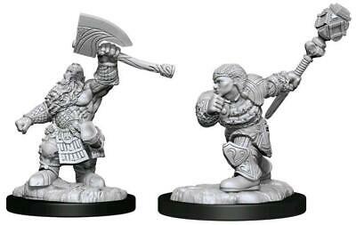 Magic the Gathering Unpainted Miniatures: W14 Dwarf Fighter & Dwarf Cleric
